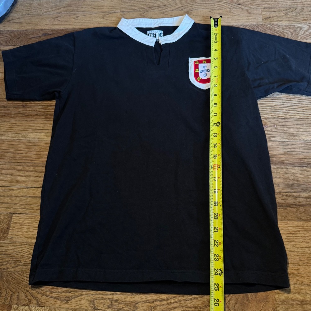 Portugal Legends‎ FPF Mens Black Rugby Shirt Short Sleeve Cotton Jersey Size S - Picture 3 of 9